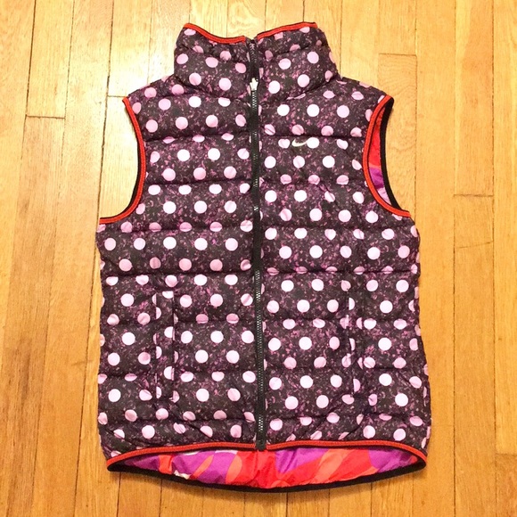 Nike Puffer Vest reversible EUC L camo polka dots - Picture 5 of 8